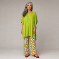 Women's Cotton Batwing Blouse - Lime