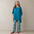 Women's Cotton Batwing Blouse - Teal