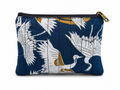 100% Cotton Stork Print Make Up Bag - Blue