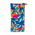 100% Cotton Leaf Print Glasses Case - Blue