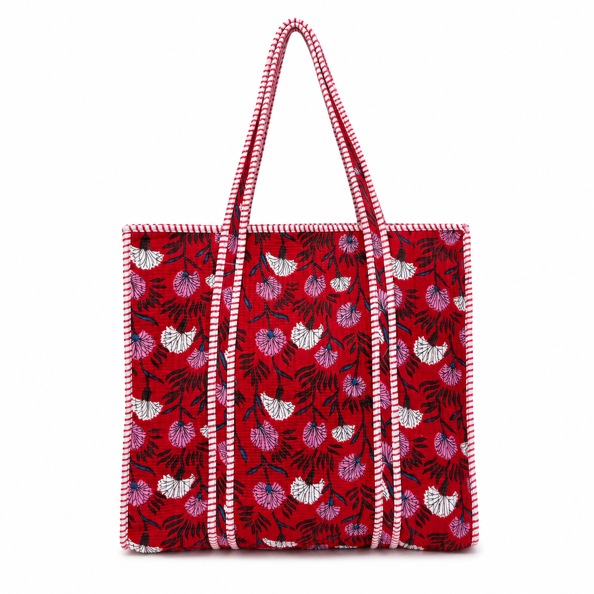 100% Cotton Dandelion Print Tote Bag - Pink