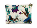 100% Cotton Floral Make Up Bag - White/Purple