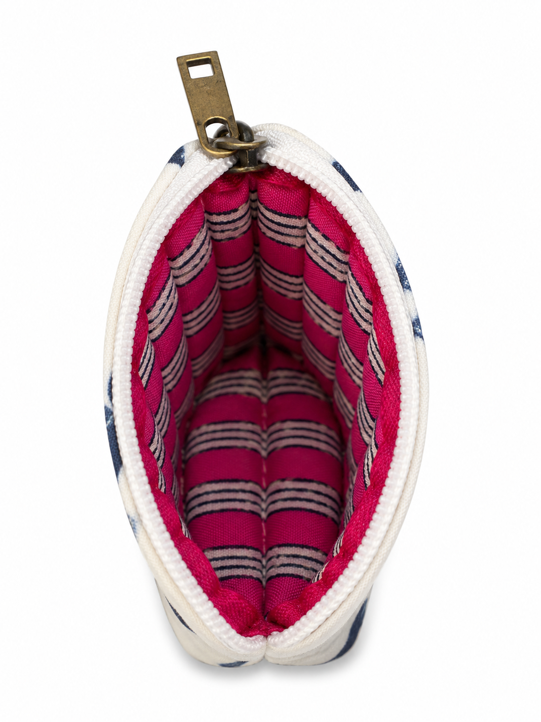 100% Cotton Equestrian Print Glasses Case - White/Blue