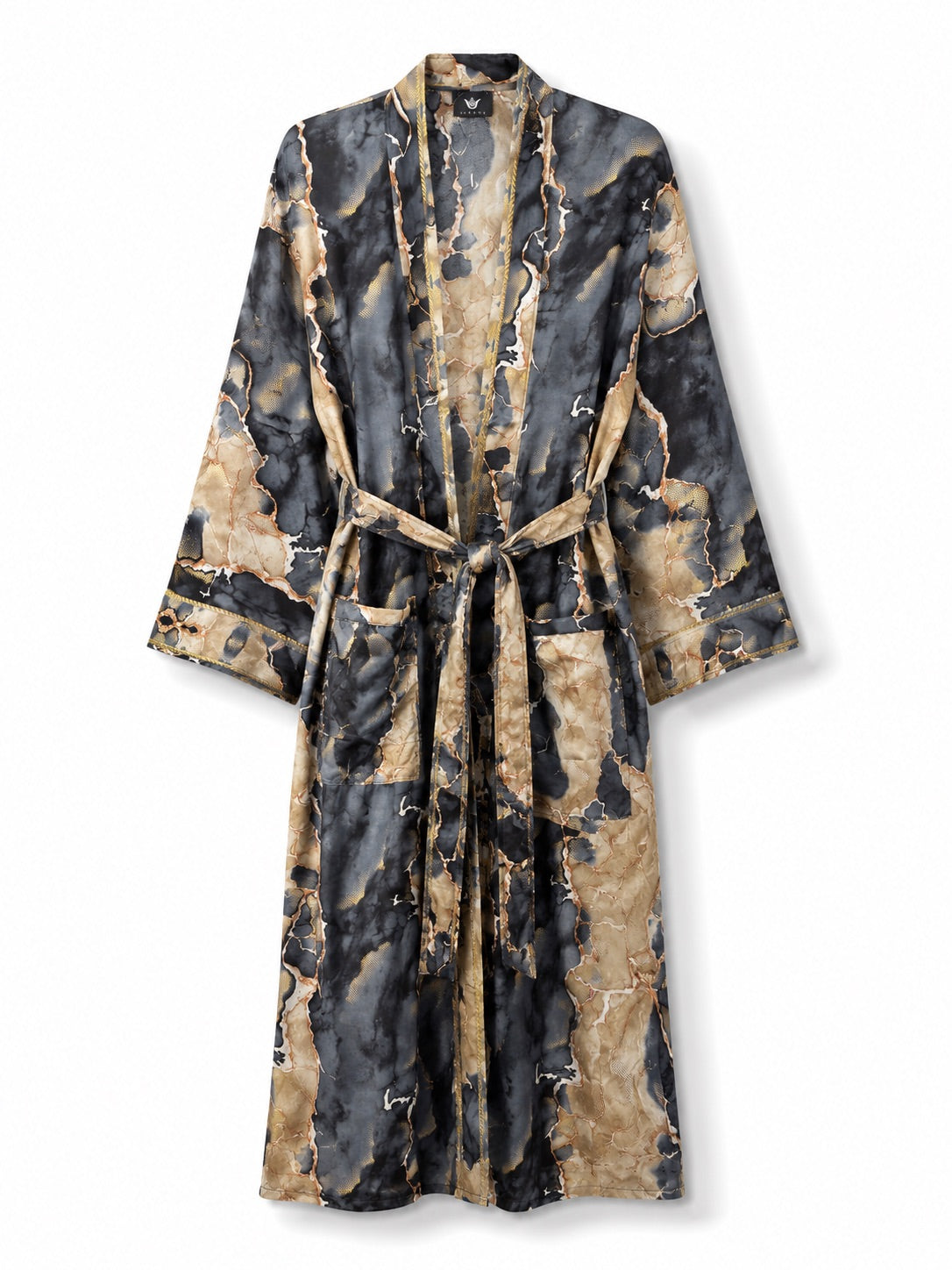 Women's Art Silk Dressing Gown - Marble
