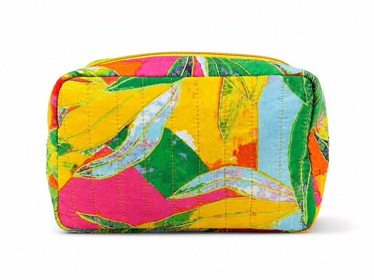 100% Cotton Floral Wash Bag - Multi